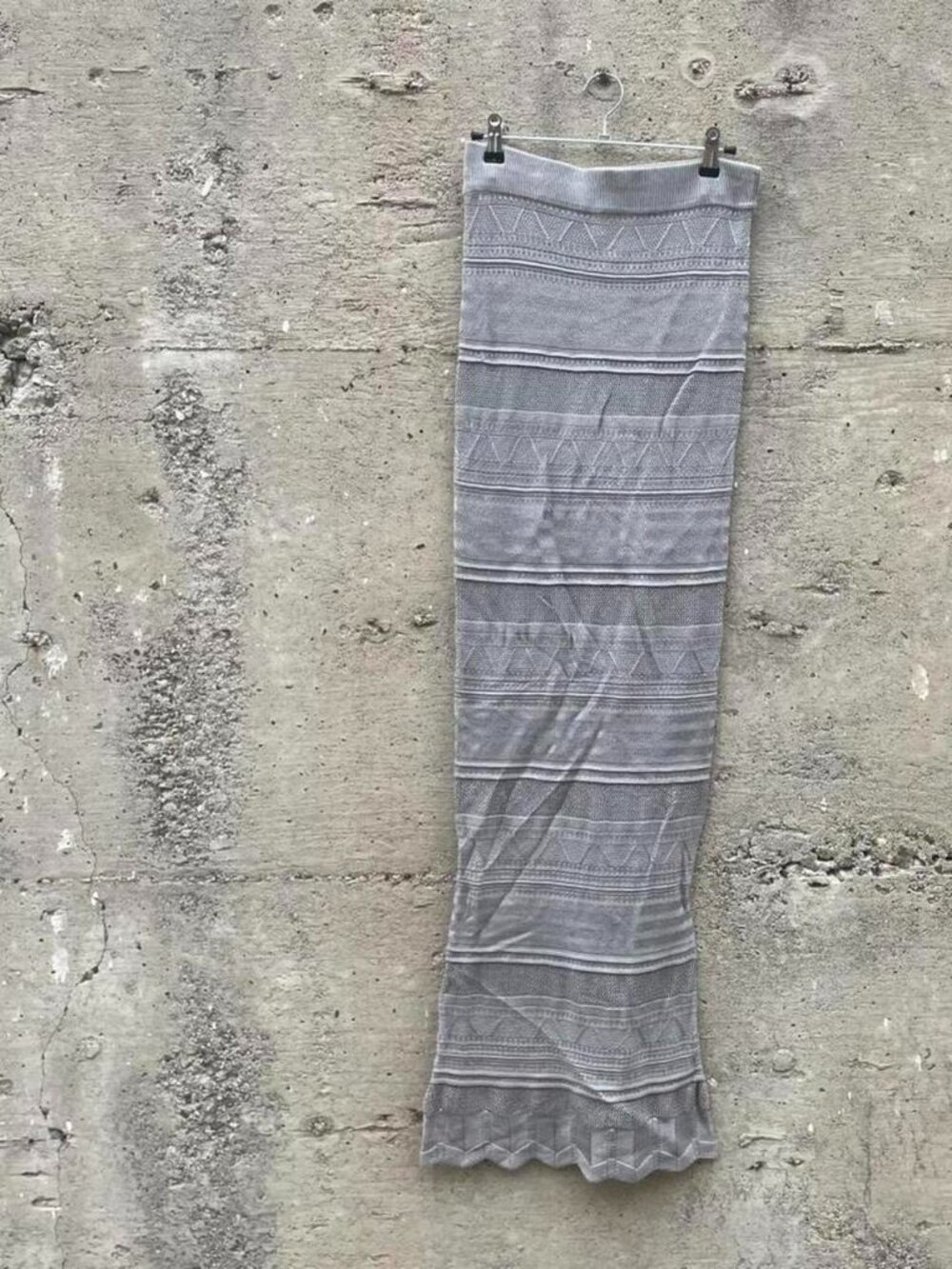 indie grey textured maxi skirt